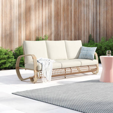 Two seater outdoor online rattan sofa